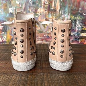 NEW Cuoieria studded high top leather sneakers